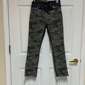 Hudson Jeans Green Camo Straight Leg Women Jeans